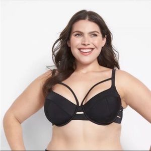 New Lane Bryant Black Strappy Bikini Top Swim by Cacique